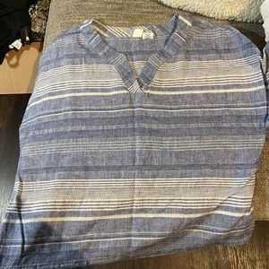 White and blue, loose fitting shirt from TJMaxx